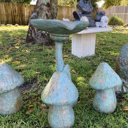 Large Concrete Mushroom Statues (Sold Individually)