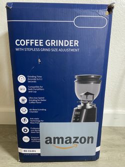 Professional 64mm Burr Coffee Grinder with 100 Settings and All-Metal Chamber Item will be shipped out in the box as pictured