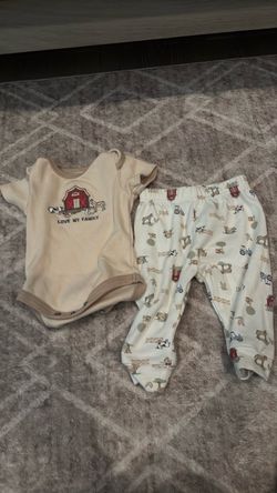 Baby Farm Animal Onesie and Pants Set