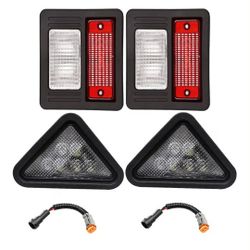 New Light Kit (2pcs LED Triangle Lights + 2pcs Halogen Rear Tail Light)    Compatible With Bobcat 