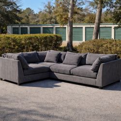 Mitchell Gold + Bob Williams Oversized Luxury Modular Sectional | Deep Seating | Charcoal | Designer