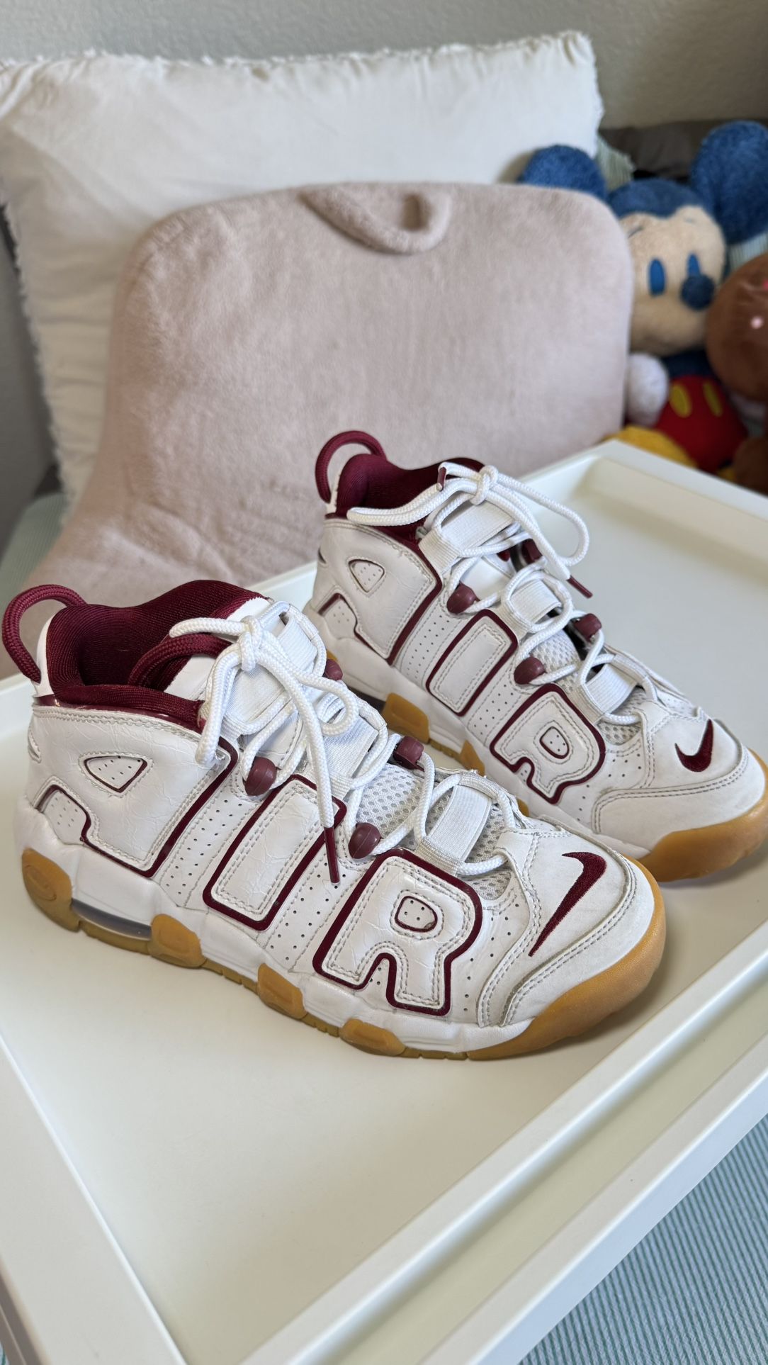Nike Air More Uptempo – White/Gum/Team Red (4Y)