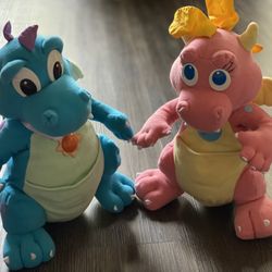 Vintage Playskool 1999 Stuffed Animal Plush Cassie and Ord From Dragon Tales Toy