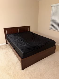 Dark Wood Queen Bed Frame