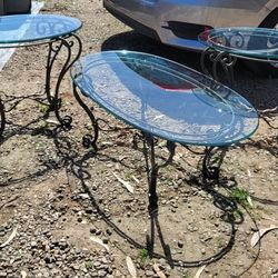 Wrought-iron Coffee Table And 2 End Tables
