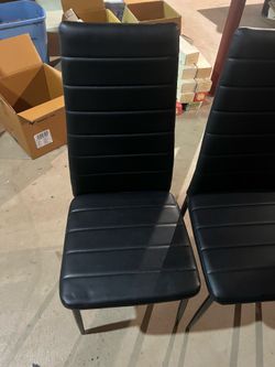 Set of 4 Dining Room Chairs (Black)
