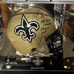 Signed And Inscripted Drew Brees Helmet
