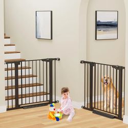 Cumbor 2 Pack 29.7-40.6" Baby Gate for Stairs, Mom's Choice Awards Winner-Auto Close Dog Gate for doorways, Pressure Mounted Pet Gates Indoor, Easy Wa