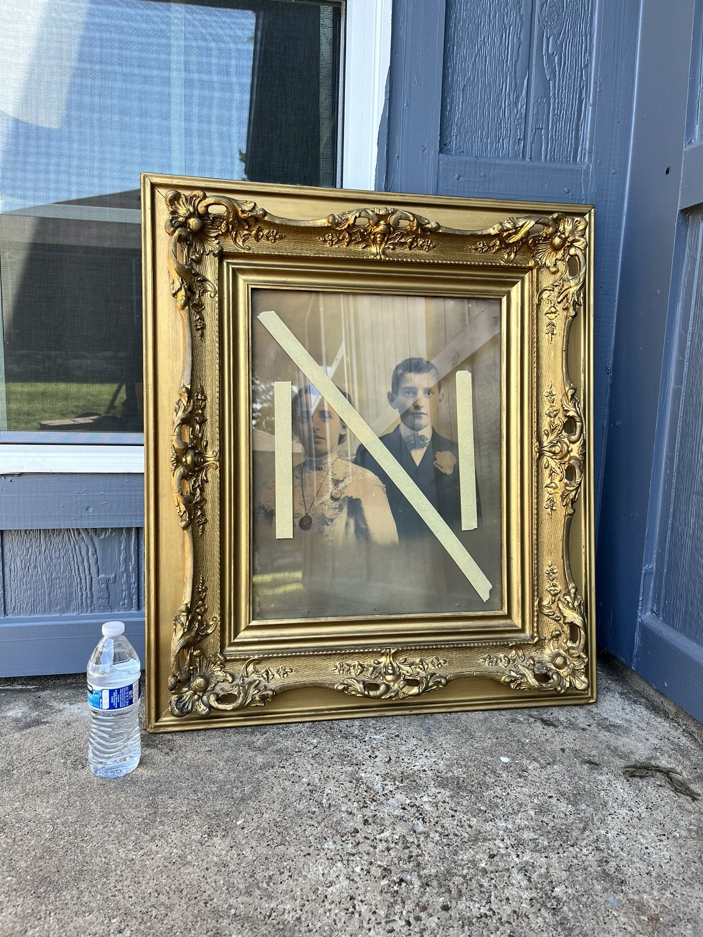 Antique Picture With Gold Frame 