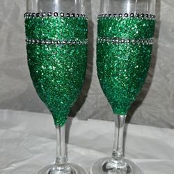 Green Shimmer Glasses