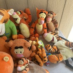 Lot Of 10 Tigger Winnie The Pooh Plushy Collection Some Vintage All Sizes Make Offer  