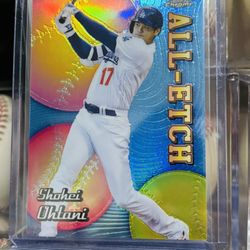 Shohei Ohtani 2024 Topps Chrome All-Etch Insert Dodgers Card