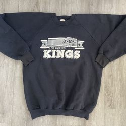 Vintage 1990 NHL Los Angeles Kings Crewneck Sweatshirt Men’s Size XL Black Silver