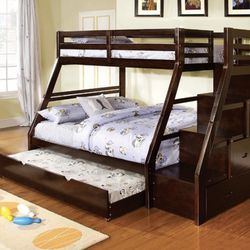 Brand New Triple Bunk Bed With Storage Steps $39 Down Takes It Home 