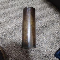 RARE 1918 WW I German Artillery Shell Cartridge 77mm Brass, Friedrich Niemeyer