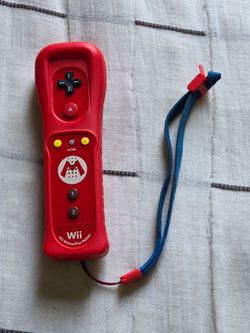 Nintendo Wii Remote  Mario Edition MotionPlus Controller Red Blue