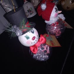 Candy Filled Snowman .11 Inches High.5 Wide.