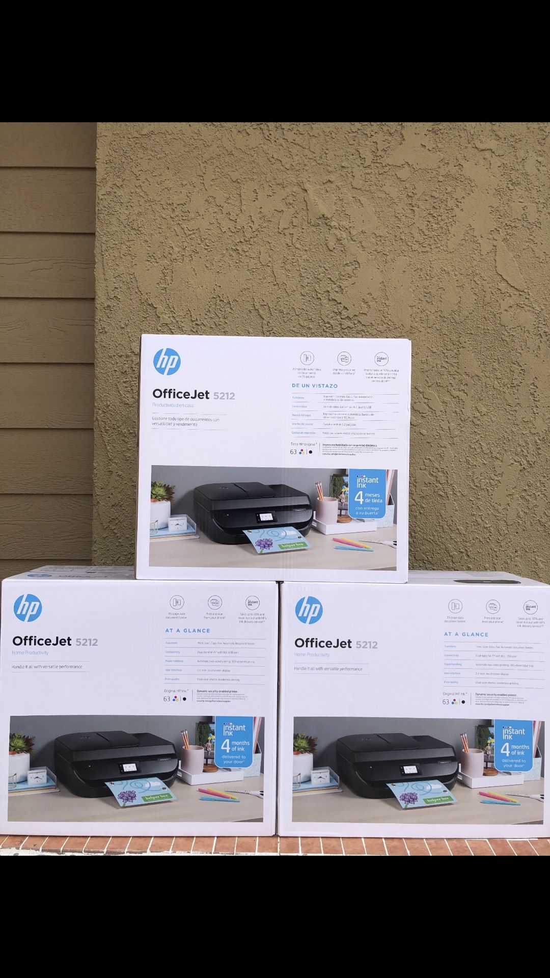 BRAND NEW SEALED OFFICE 5212 JET ALL-IN ONE WIRELESS COLOR INKJET PRINTER-INTANT INK READY FRIM $100 EACH