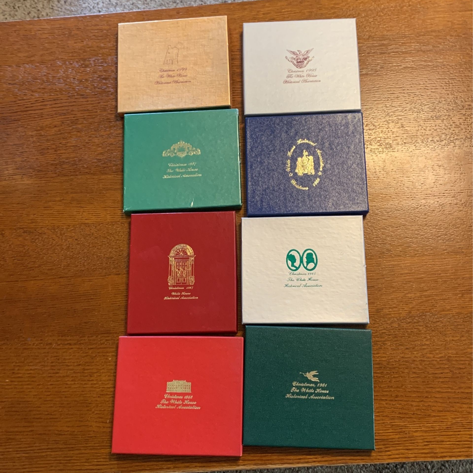 White House Historical Association Christmas Ornaments 8 Total