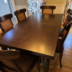 Maple Wood w/ Walnut Veneers Dining Room Set
