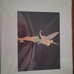 Disney "Preening Pixie" art print featuring Tinker Bell from the 1953 film Peter Pan. 