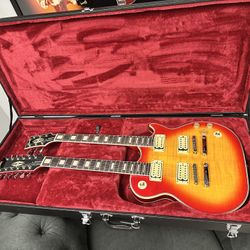 Custom Heritage Cherry Sunburst Double Neck LP Copy Electric Guitar 12/6