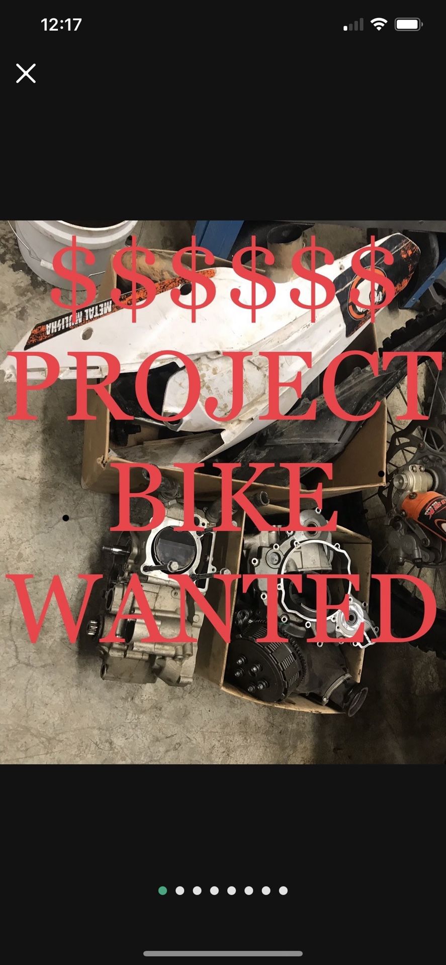 WANT-Ted Honda Suzuki Yamaha Kawasaki Project Seized Top End Dirt Bike