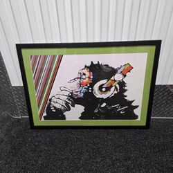 Framed Pop Art Monkey Print – Modern Wall Decor