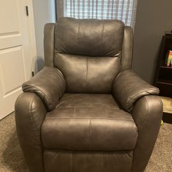 Grey Leather Recliner