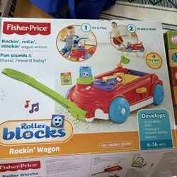 FISHER PRICE Rockin, Rollin, Stacking, Wagon Action NEW But Opened Box