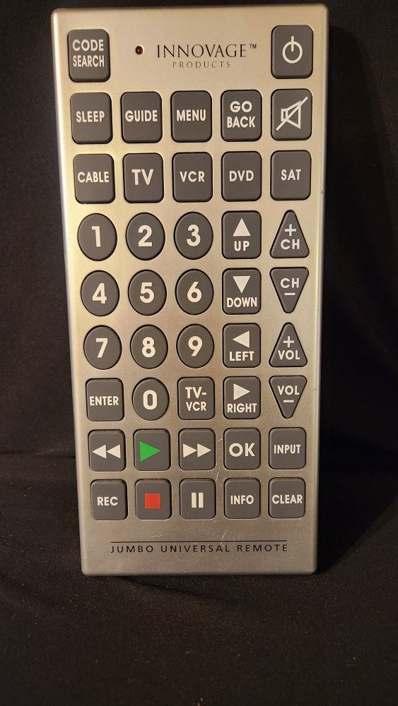 Large Remote Jumbo  Universal DVD VCR Keypad Vision 