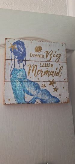 Cute Wooden Mermaid Sign