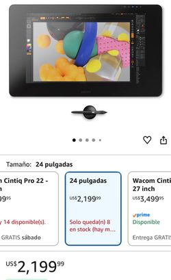 Wacom DTK2420K0 Cintiq Pro 24 Creative Pen Display - Monitor de dibujo gráfico 4K con presión de lápiz 8192 y 99% Adobe RGB, negro Color-accurate disp