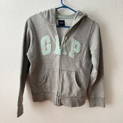 Vintage Gap Kids XLarge Grey Y2K Spell Out Logo Sweatshirt Zip Up Hoodie Jacket