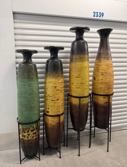 Set of 4 Large 5FT Decorative Floor Vases
