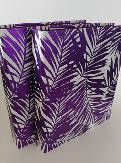 Casebound Binders, 1 in. Rings, Purple Foil Palms