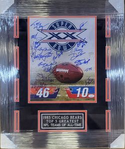 1985 Bears Multi-Signed, JSA-Certified, Custom-Framed Photo Display Piece