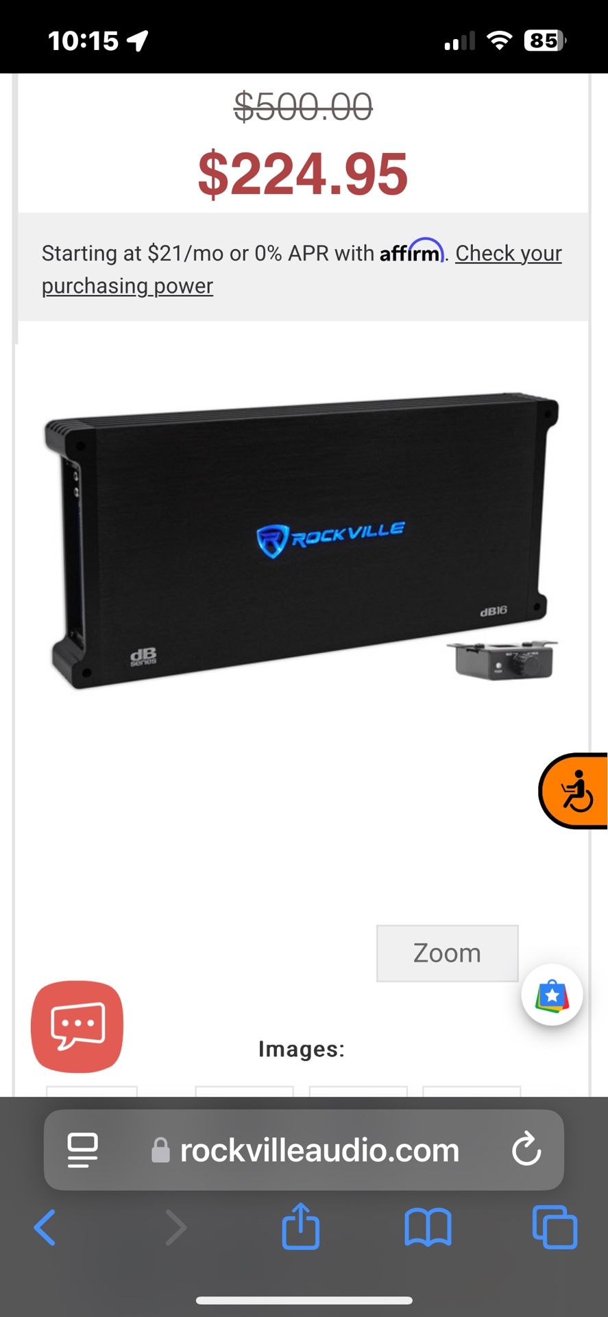 Rockville Db 16 Mono Block Amp