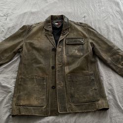 Vintage leather Tommy Hilfiger faded jacket