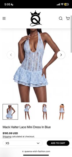 Halter Lace Mini Dress XS New