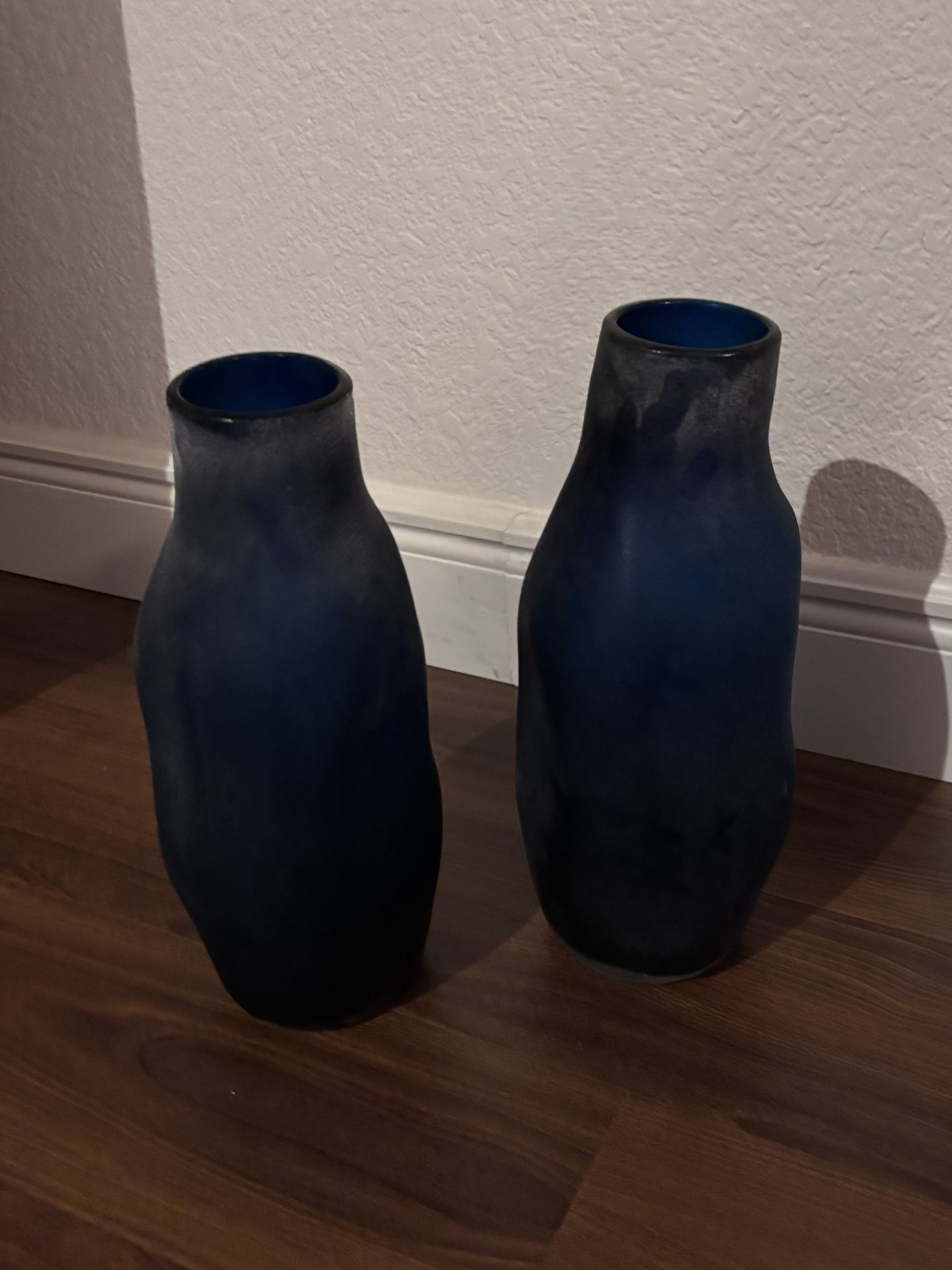 Glass Blue Vase Set