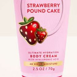Bath and  Bodyworks Strawberry Pound Cake 2.5 Oz Body Cream