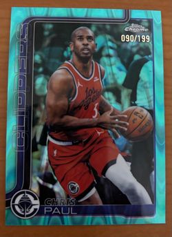 2025-26 Topps Chrome Update Chris Paul #83 Aqua Wave Refractor /199 Clippers