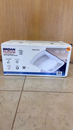 BROAN NUTONE 765H110L VENTILATION FAN WITH LIGHT AND HEATER.