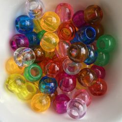 Transparent Mix Pony Beads