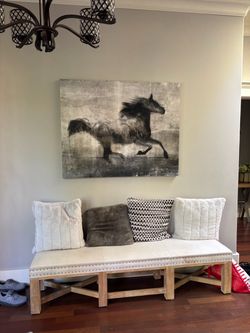 Upholstered bench  74 lomg