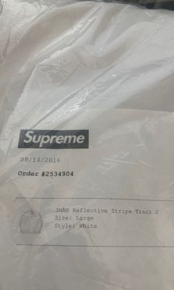 Supreme 3M Reflective Stripe Track Jacket white