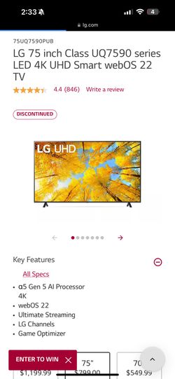 75” LG TV