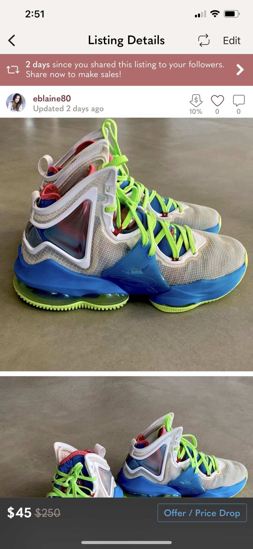 Kids size 7 Labron High Tops