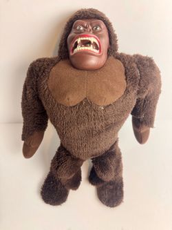 Vintage 1976 King Kong Plush Toy 14" Mego Samet Wells Molded Plastic Face
